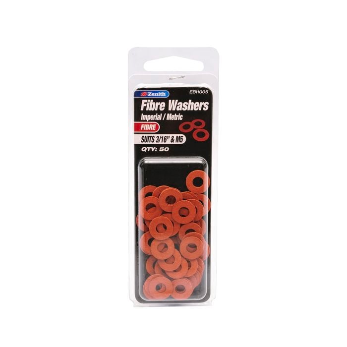 Zenith Fibre Washer Suits 3/16" & M5 50pk