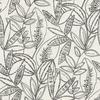 Grandeco 53cm x 10.05m Black & White Tropical Wallpaper