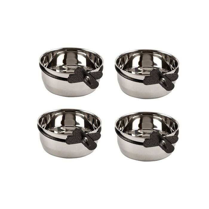 Yes4pets 4 X Small Pet Rabbit Bird Parrot Dog Cat Water Food Bowl Feeder Chicken Poultry Coop Cup 260 Ml