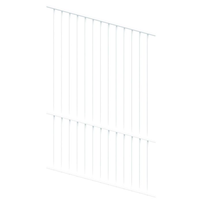 ProtectorAl 350-1200W x 1800H Pearl White Raked Up to 15º Flat Top Pool Fence Panel