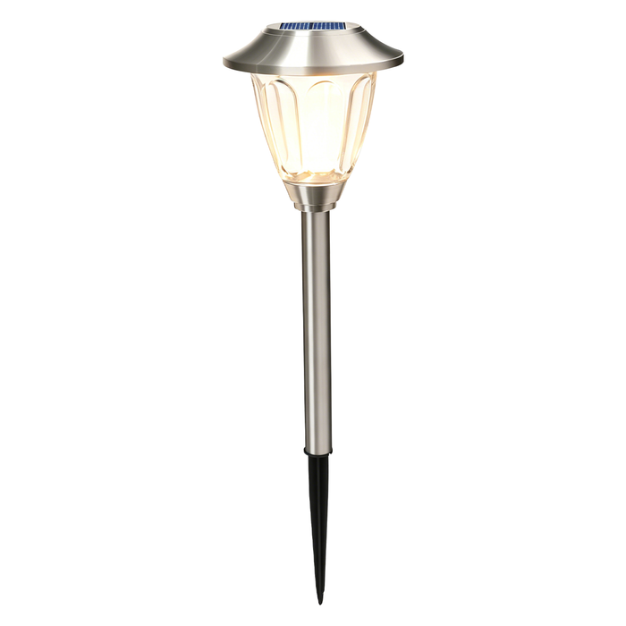 Arlec Sierra 10lm Warm White Solar Clear Glass Path Light