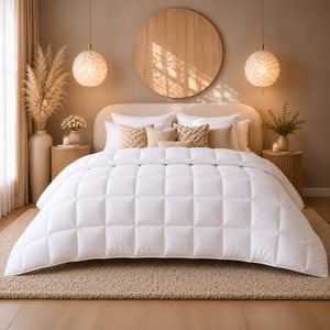 Royal Comfort 500GSM 100% Pure Wool Quilt Natural All-Seasons Duvet White Double
