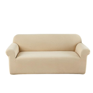 LushCovers Stretchable Water-Repellent Sofa Pet Protect Elastic Lounge Couch Cover - 3 Seater - Tea White