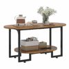Advwin Coffee Table 2-Tier Center Table Walnut