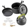 NNEOBA 11-Piece Outdoor Camping Cookware Set Black