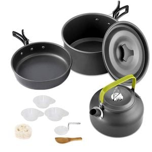 NNEOBA 11-Piece Outdoor Camping Cookware Set Black