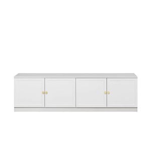 European Cabinetry White Hampton Round Brass Handles Bucharest TV Unit