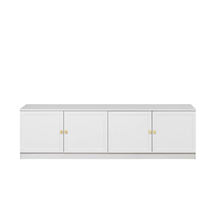 European Cabinetry White Hampton Round Brass Handles Bucharest TV Unit