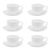 6PK Ecology 275ml Canvas Teacup & Saucer Coffee Cup Tableware - White