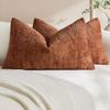 Gioia Casa 2-Pack Chenille-Textured Cushion Covers 30cm x 50cm - Terracotta