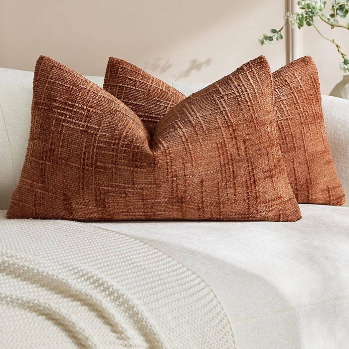 Gioia Casa 2-Pack Chenille-Textured Cushion Covers 30cm x 50cm - Terracotta