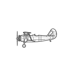 Ignite Laser Naval N3N-3 - Vintage Military Trainer Aircraft Silhouette Metal Wall Art Rustic Metal 15.7 inch - 40 cm