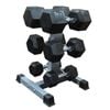 10-20-30kg Total 120kg Hex Rubber Dumbell Weight Set With Dumbbell Rack