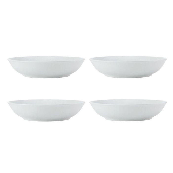 4pc Mikasa Chalk Kitchen Porcelain Pasta Bowl Set 23cm White