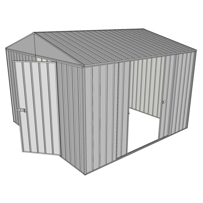 Build-a-Shed 3.0 x 3.0 x 2.3m Gable Double Sliding Side Door Shed - Zinc