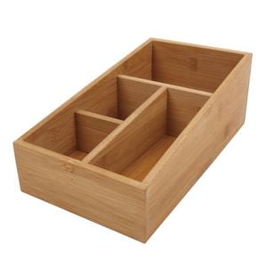 Bamboo Desk Organizer 4 Slot – Desktop Storage Holder