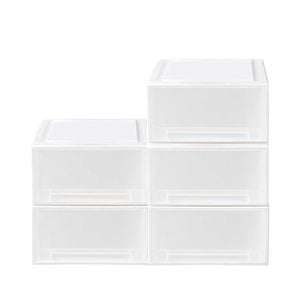 STACKED 5PCS 17L Multi Purpose Storage Drawer Set