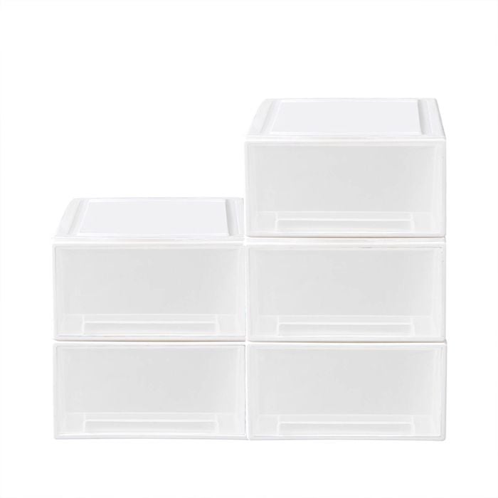 STACKED 5PCS 17L Multi Purpose Storage Drawer Set