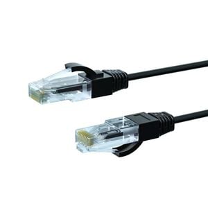 4Cabling 1.5m Black CAT6A Thin U/UTP LSZH 28 AWG RJ45 Network Cable - 50 Pack
