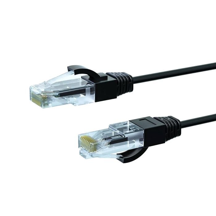 4Cabling 1.5m Black CAT6A Thin U/UTP LSZH 28 AWG RJ45 Network Cable - 50 Pack