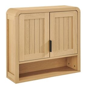 Roy Wall Mount Hanging Cabinet 2 Doors Oak