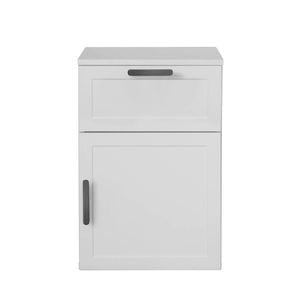 European Cabinetry White Hampton Oval Black Handles Porto Bedside Table