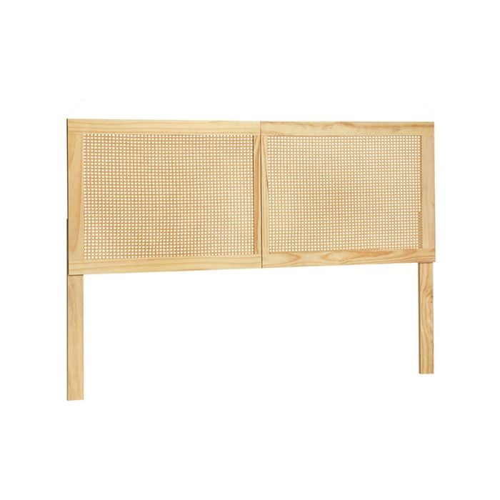 Artiss Bed Head Headboard Double Rattan - RIBO Pine
