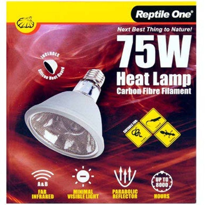 Reptile One Infrared Far Heat Lamp Carbon Fibre Filament 75W (46693)