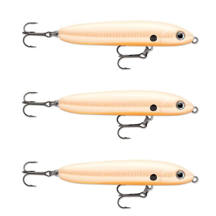 3x Rapala 10cm Skitter V Topwater Walk The Dog Style Fishing Lures - Bone