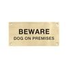 Brutus Beware Dog on Premises 95 x 47mm Stainless Steel Sign