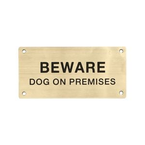 Brutus Beware Dog on Premises 95 x 47mm Stainless Steel Sign