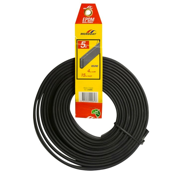 Moroday 4 x 15mm x 5m Round Bottom Rubber