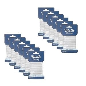 12pk Malli Sewing 3mm X 3m Asstd Round Hat Polyester/latex Elastic Cord/string