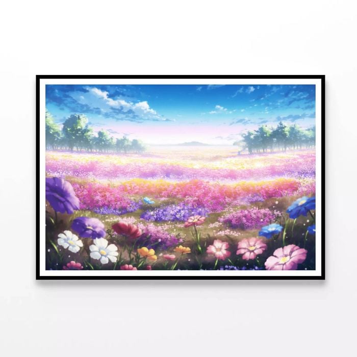 Purple & Violet Flowers  Print 100% Australian Made 90x60cm  (Poster)
