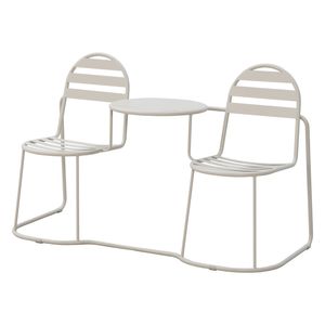 Marquee Oatmeal Jack & Jill Steel Double Chair With Table