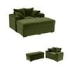 Ufurniture 146cm Oversized Chaise Lounge Chair Corduroy Upholstered Loveseat Sofa Bed Green