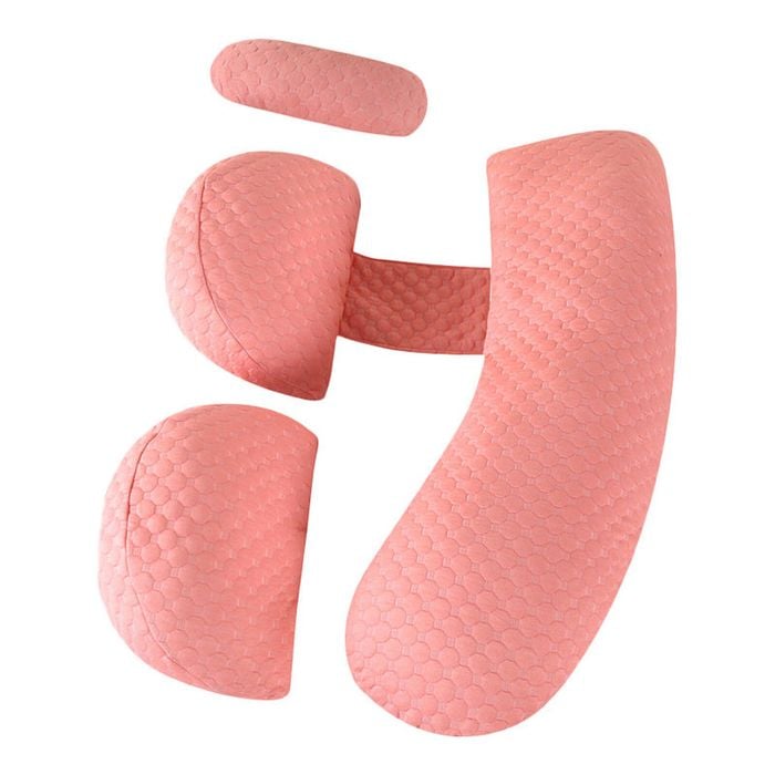 Catzon 4 Pcs Pregnancy Pillow Detachable Adjustable Cover-pink