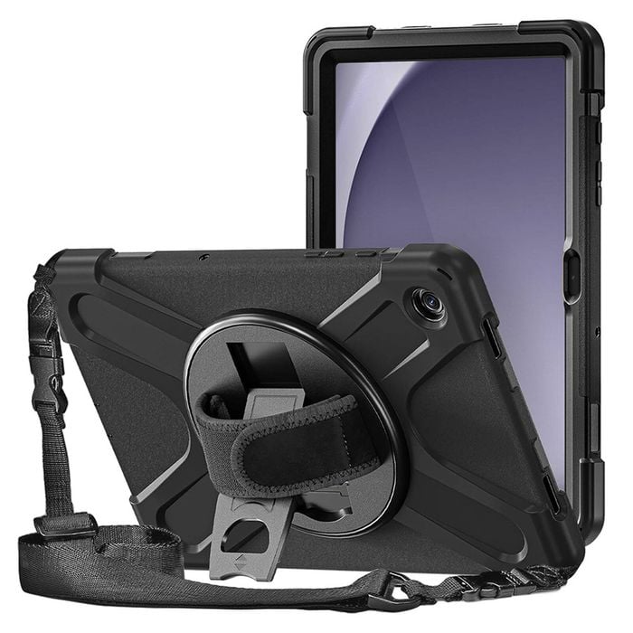 3SIXT Apache Case w/ Shoulder Strap For Galaxy Tab S9/S9FE/S8 - Black