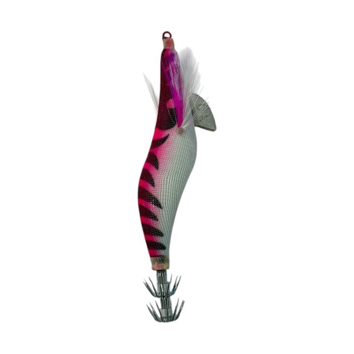 Forceten Inked Squid Jig - Pink Phantom Zebra