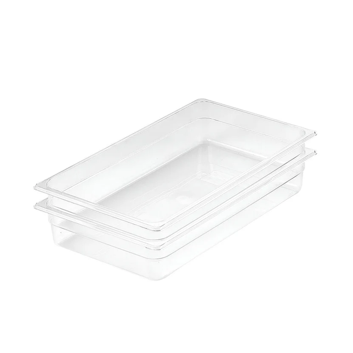 SOGA 1/1 GN Polycarbonate Food Pan 100mm Clear 6 Pack