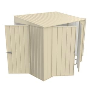 Build-a-Shed 1.2 x 2.3 x 2.0m Tunnel Shed Tunnel Hinged Door Plus Double Hinged Side Door - Cream