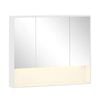 Advwin 90 cm LED Bathroom Mirror Cabinet Wall Mounted Cupboard Storage w/ 3 Doors Shaving Cabinets White