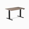 Desky Dual Sit To Stand Natural Walnut Melamine Desk 120x75cm Matte Black Height Adjustable Legs