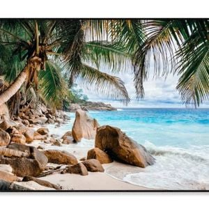Rocks & Palm Trees Along Shore   Print 100% Australian Made 120x90cm  (Poster)