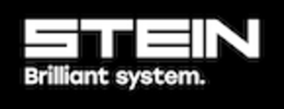 Stein logo in white on a black background with the tagline “Brilliant system.”