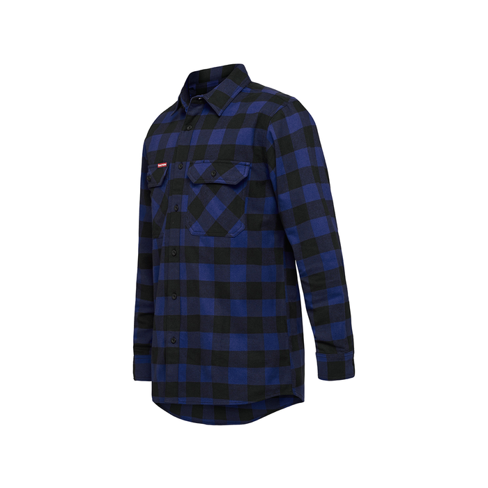 Hard Yakka Blue Check Flannel Foundations Long Sleeve Shirt - Size XL