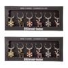2x 6pc Bread and Butter Alloy/Steel Snowflake/Reindeer Wine Glass Charms Set