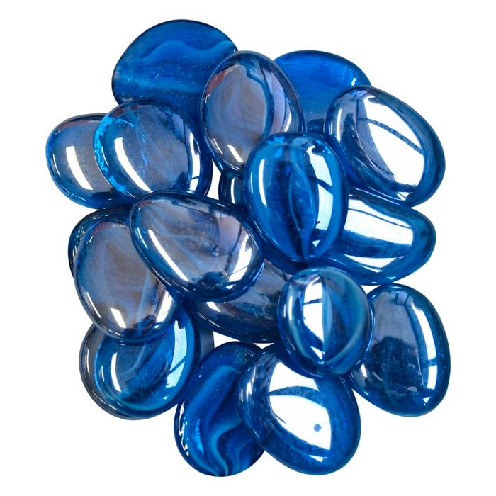 Tuscan Path 1kg 45-50mm Trans Aztec Aqua Glass Decorative Pebble