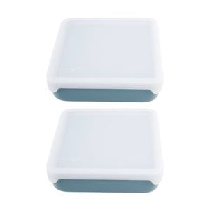 2pk Melii Silicone Kid-friendly Sandwich Lunch Container With Lid Blue 790ml