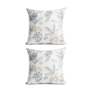 2PK Renee Taylor Textured Cotton Slub Reversible European Pillowcase Floral Vine